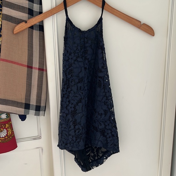 Zara Navy Blue Halter Top Blouse - Picture 2 of 9